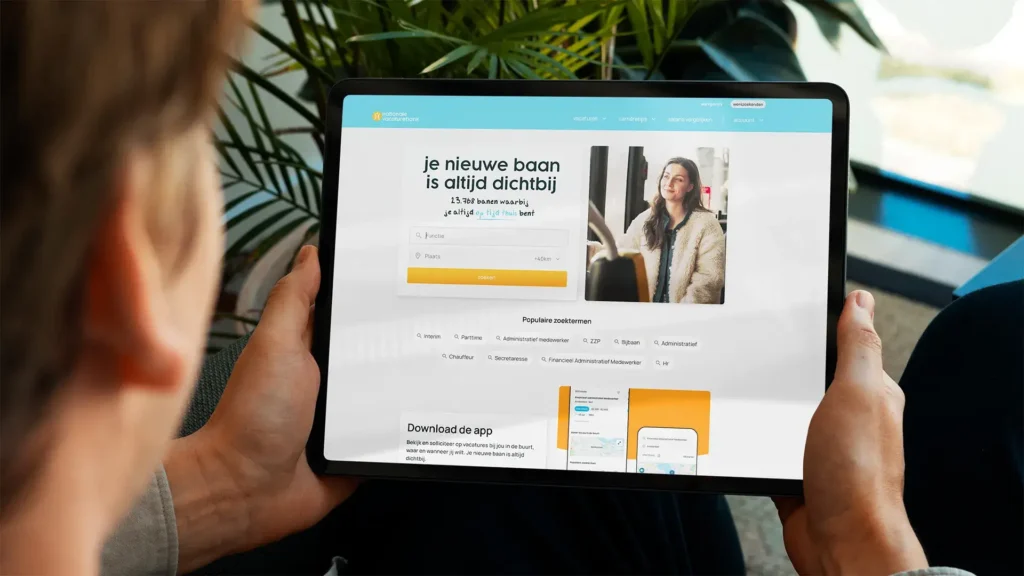 Nationale Vacaturebank: een heldere website met een eigen stem